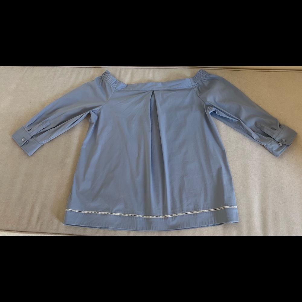 Theory Blue Off The shoulder Top - Size S - Picture 3 of 8